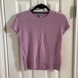Geneva Orchid Short Sleeve Cashmere Sweater